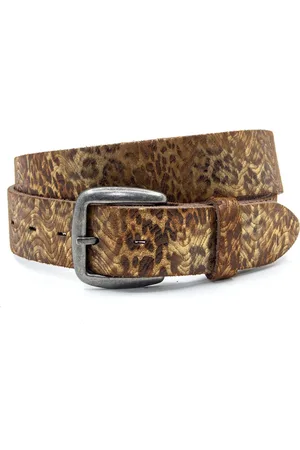 A-zone Jeans riem met tijgerlook - heren en dames riem - 4 cm breed - - Echt Nerf leder - Taille: 95cm - Totale lengte riem: 110cm