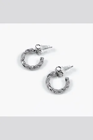 Dottilove ∅15 mm Oorringen Dames - 14K Witgoud Vergulde - Twist Oorbellen