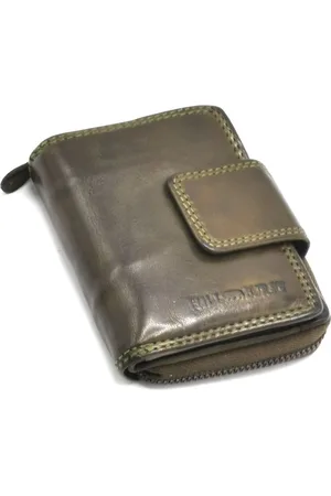Hillburry Portemonnee Gewassen Leer - met RFID - soepel kwaliteitsleer - veel opbergvakjes - (bxhxd) ca. 10,5cm x 8,5cm x 2,5cm