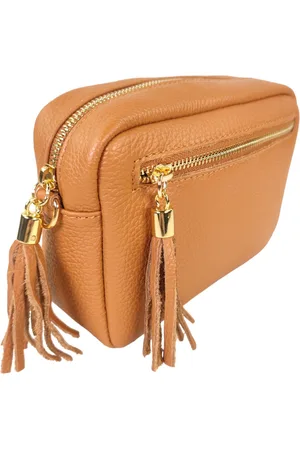 Qischa ?? - leder - Crossbody handtas - vak met rits - instelbare riem