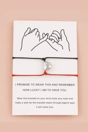 Bixorp Friends Vriendschapsarmbandjes voor 2 met Zilverkleurig Hartje Magneet - BFF ArmbandMeisjes - Best Friends Armband Vriendschap Cadeau voor Twee