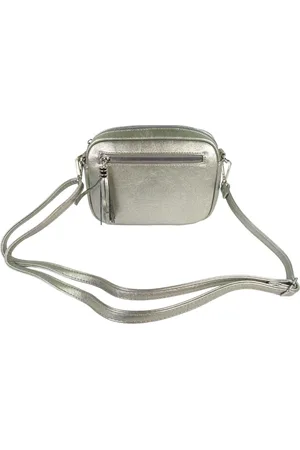 Flora & CO Flora&Co - Paris - metallic Crossbody handtas - instelbare riem 130 cm - licht groen/taupe