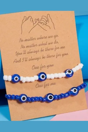 Akyol Evileye – evil-eye-blauwe evileye – armband–unisex –moeder dochter armband -moederdag- geluk-bescherming-diepe -boze oog ketting-turkse oog-nazar boncuk -cadeau voor vriendin-best friends armband -blauwe oog armband – vrienden