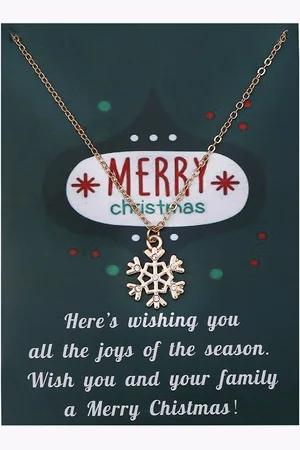 Bixorp Christmas Kerst Ketting met Sneeuwvlok Goudkleurig - Kerst Cadeau voor Vrouwen - Cadeau voor haar