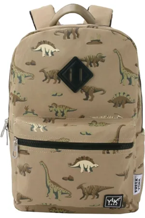 YLX Gear & Freek Vonk Oriole Rugzak voor kinderen | Antique & Dinos. Gemaakt van gerecycled plastic. Jongens, meisjes, schooltas, rugtas, dinosaurus, licht bruin