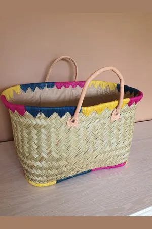 Merkloos Artifiel Boho / Bohemian tas, strandtas met kleur