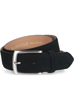 Manfield Unisex - Donkerblauwe suède riem