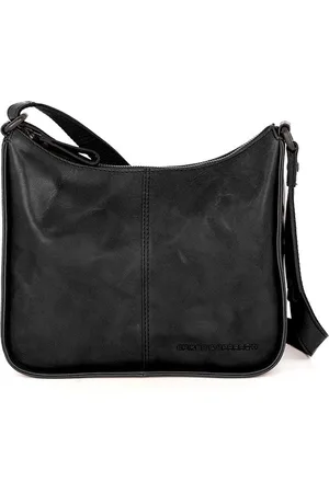 Spikes&Sparrow Leren Crossbodytas - Evie - Zwart