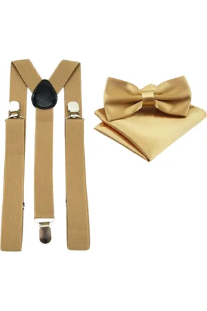 Merkloos Bretels inclusief vlinderdas en pochette - - met stevige clip - bretels - vlinderdas – strik – strikje – pochet - luxe - unisex - heren - giftset
