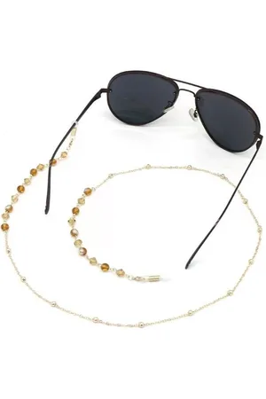 Merkloos Gouden zonnebrilkoord - brillenkoord balletjes – brillenketting – ketting voor bril – Brilketting - zonnebrilkoord