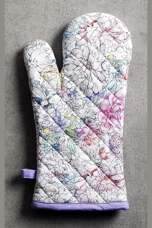 Merkloos 100% katoenen set van ovenwant (19 CM x 33 CM) en pannenlap (20 CM x 20 CM) voor BBQ | Koken | Bakken | Magnetron | Grillen | lente/zomer Moederdag