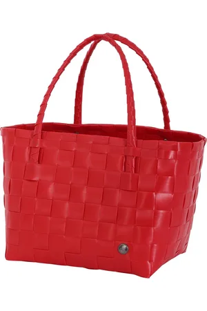 Handed By Duurzame handgevlochten boodschappentas - Shopper - Weekendtas - Strandtas - Sporttas - Paris - felrood - pepper red
