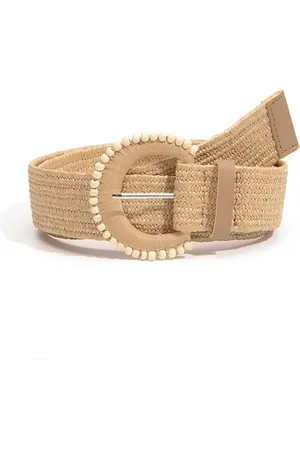 Fashion Favorite Amber Beads Gevlochten Riem - | Rotan / Stro | 90 x 4,5 cm |