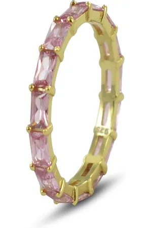 Silventi 9SIL-22175 Zilveren Ring - Dames - Zirkonia - Baquette - - Alliance - Rondom Gezet