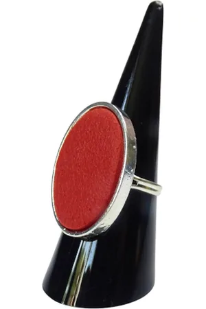 2 Love It Rusty - Ring - Verstelbaar in maat - Stainless steel - Polymeerklei - 18 x 25 mm - - Oranje - Zilverkleurig