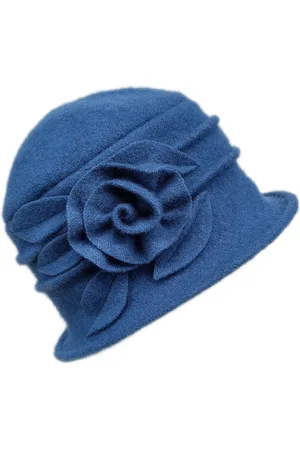 Merkloos MOSEN-Warme wintermutsen voor dames - retro wollen mutsen - winter wollen mutsen voor dames met bloemendecoraties - elegante hoeden van topkwaliteit