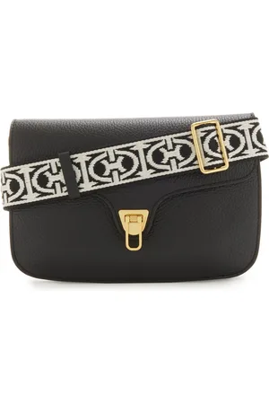 Coccinelle Leren Schoudertas Beat Soft Ribb Crossbody Bag Zwart