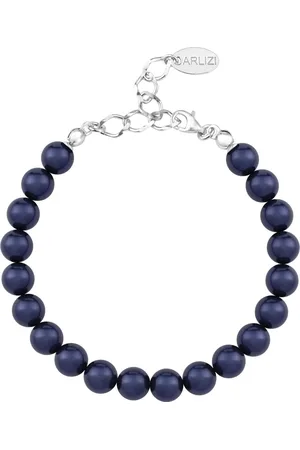 ARLIZI 1126 Parel Armband - Dames - 925 Sterling Zilver - 20 cm - 8 mm - Blauw