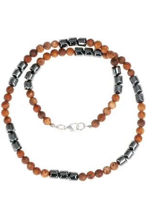 Memphis Kralenketting heren Bruin natuursteen en Hematiet