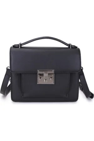 Merkloos Zwarte Schoudertas Sara - Schoudertassen Crossbody Tassen - Kunstleer - - Giuliano Tassen
