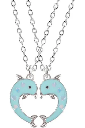 Bixorp Friends BFF Ketting voor 2 met Blauwe Dolfijnen - Vriendschapsketting Meisjes - Best Friends Vriendschap Cadeau voor Twee