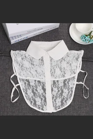 Merkloos Losse kraag met ronde kraag - Blouse kraagje - Nep los kraagje - Dames