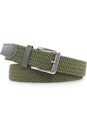 Merkloos Elastische Comfort Riem - Totale lengte 120 cm - Gevlochten - 100% Elastisch - Nikkelvrije Gesp