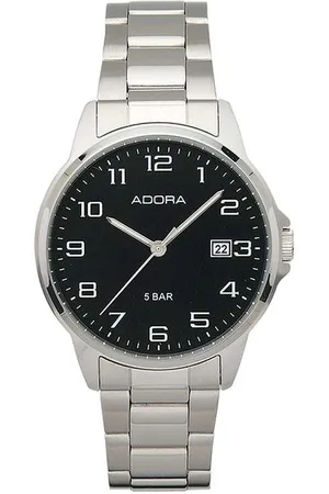Adora Herenhorloge hellemaal staal 50mtr. wr datum-AB6235
