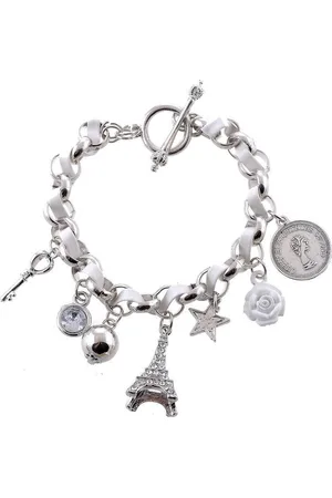 Behave Bedelarmbandje met verschillende bedels en imitatieleer