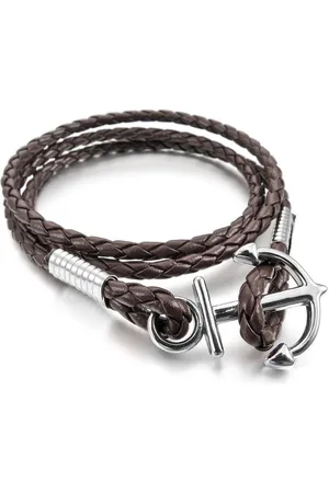 Rhylane Gevlochten heren armband met Anker - - 80 cm