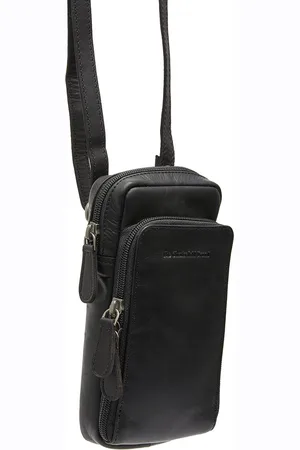 Chesterfield Leren Telefoontasje Zwart Valdes
