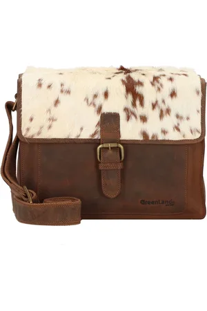 Greenland Natuurlijke combinatie leren schoudertas 32 cm