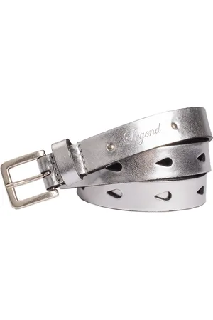 LEGEND Dames - Leren Riem - Zilver - 105 cm