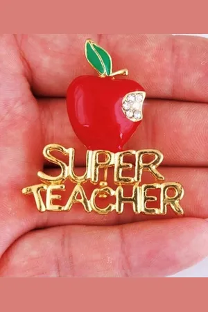 Akyol Juffendag juf - meester - cadeau voor de juf - broche - cadeau voor leraar - lerares - school - lerares