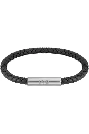 HUGO BOSS HBJ1580152 BRAIDED LEATHER Heren Armband - Gevlochten armband - Sieraad - Leer - - 6 mm breed - 19 cm lang