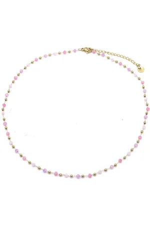 The Musthaves Ketting met Glaskralen - RVS - Lengte 39-44 cm