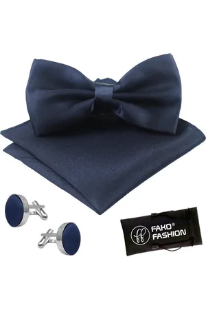 Fako Fashion Vlinderstrik, Pochette & Manchetknopen - Vlinderdas - Strikje - Pochet - Satijn