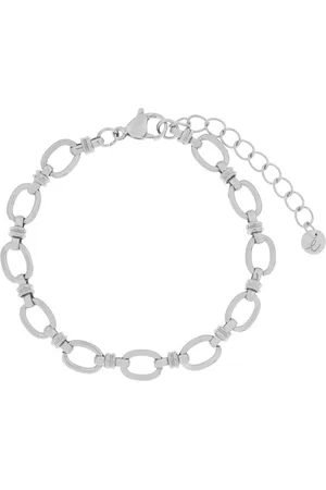 essentialistics Armband basic geschakelde ovaaltjes - Volwassenen - Zilverkleur - Stainless steel (verkleurt niet) - Verlengkettinkje