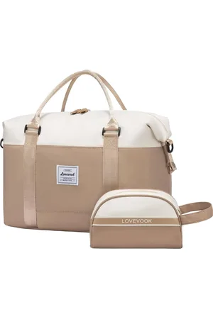 Merkloos Reistas dames sporttas handbagage tas weekendtas zwemtas waterdichte reistas duffle bag fitness tas vrouwen kliniektas voor reizen gym vliegtuig, tweekleurig - + kaki