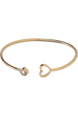 Manfield Dames - Goudkleurige bangle met hartje