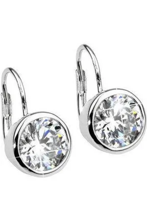Di Lusso Senz Jewels Sterling Zilveren Solitair Oorhaken Met Zirkonia