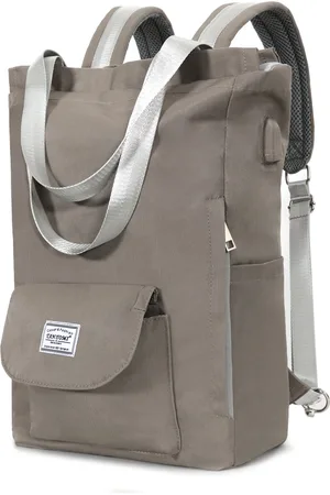 TAN.TOMI Rugzak - Schoudertas 2-in-1 - Laptoptas - Shopper - Schooltas - Rugtas met USB Oplaadpoort - Spatwaterdicht- 20L - 15.6 inch
