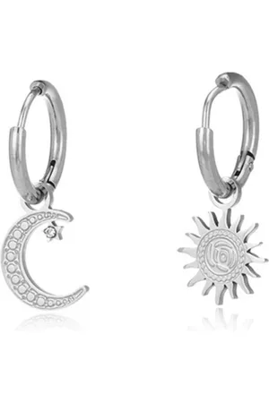 ASTRADAVI 18K Vergulde Sieraden - Oorbellen - Vintage Dangle Lucky Charms Hoop Oorbellen - Zon en Halve Maan Charme - - Cadeau Idee