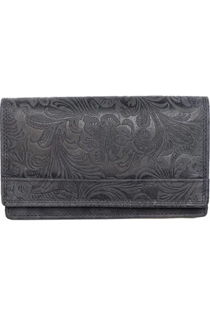 ARRIGO BELLO Dames Portemonnee Leer - Anti Skim Met Bloemenprint Gemaakt Van Leer