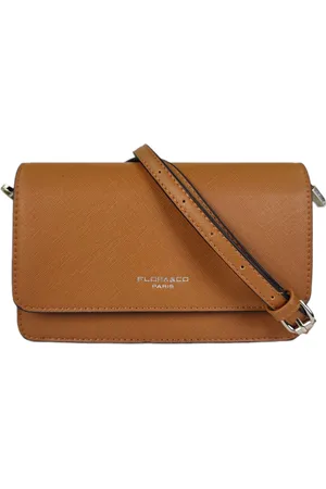 Flora & CO Saffiano crossbodytas met instelbare riem en draagketting