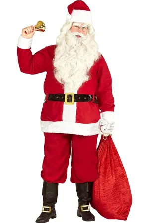 Merkloos Kerstman, jas, broek, riem, hoed, Sinterklaas, Kerstmis, themafeest, carnaval, maat XL\XXL.