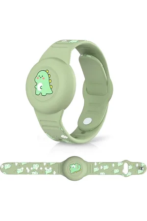Merkloos Waterdicht, voor kinderen, voor AirTag-armband: Apple AirTag Holder, verborgen, verstelbaar, met leuke cartoon, zachte silicone beschermhoes om je AirTag niet te verliezen, bandje voor