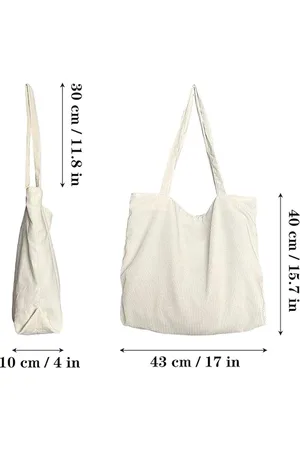 Merkloos Large Shoulder Bag for Women, Corduroy Zipper Bag, Women