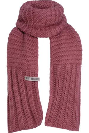 Knit Factory Alex Gebreide Sjaal Dames & Heren - Warme Wintersjaal - Grof gebreid - Langwerpige sjaal - Wollen sjaal - Heren sjaal - Dames sjaal - Unisex - - Rood - 200x45 cm