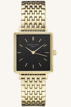 ROSEFIELD The Boxy Dames Horloge - Goud - QBSG-Q017